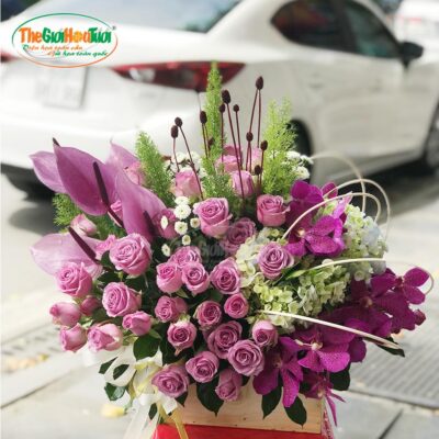 Giỏ hoa hồng - Dấu yêu